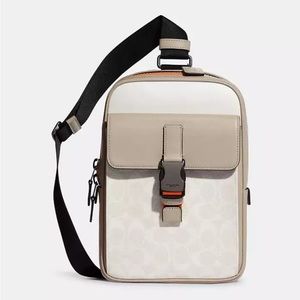 Coach Track Pack In Colorblock Signature Canvas